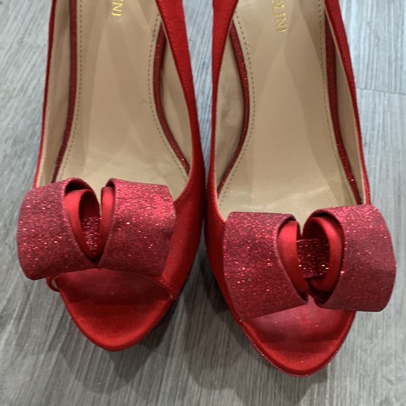 Red sparkle evening high heel shoes size 7 - Picture 8 of 16